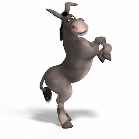 simsearch:400-05004156,k - sweet cartoon donkey with pretty face over white and clipping Path Foto de stock - Royalty-Free Super Valor e Assinatura, Número: 400-04052142