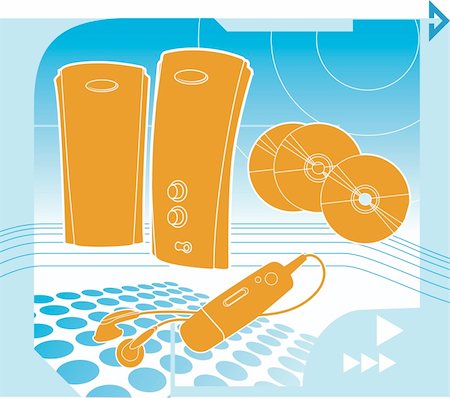 Vector illustration about music technology with background Fotografie stock - Microstock e Abbonamento, Codice: 400-04052294