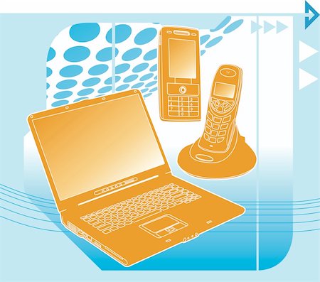 Vector illustration about communication technology with background Fotografie stock - Microstock e Abbonamento, Codice: 400-04052291