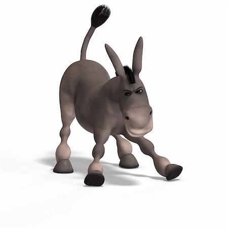 simsearch:400-04052731,k - sweet cartoon donkey with pretty face over white and clipping Path Fotografie stock - Microstock e Abbonamento, Codice: 400-04052511