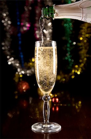 New Year card with champagne glass Stock Photo - Budget Royalty-Free & Subscription, Code: 400-04052544