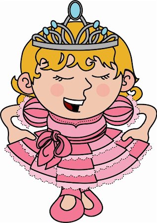 rosy cheeks - Illustration of young princess in pink dress and tiara Stock Photo - Budget Royalty-Free & Subscription, Code: 400-04052657