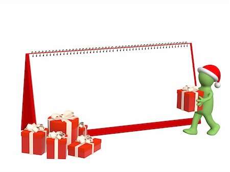 Puppet, stacking christmas gifts Stock Photo - Budget Royalty-Free & Subscription, Code: 400-04052685