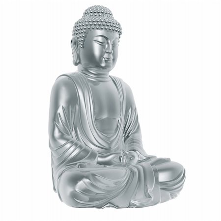 simsearch:400-05136803,k - golden buddha sitting cross-legged on white background Stock Photo - Budget Royalty-Free & Subscription, Code: 400-04052758