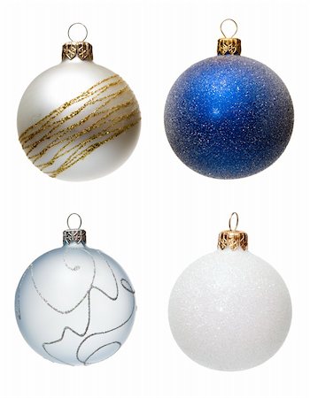 simsearch:400-05177572,k - Christmas balls collection, isolated Stock Photo - Budget Royalty-Free & Subscription, Code: 400-04052854
