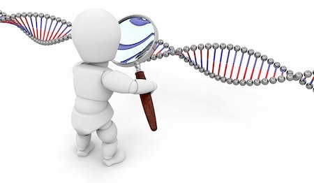 Someone looking at DNA through a magnifying glass Stock Photo - Budget Royalty-Free & Subscription, Code: 400-04052917