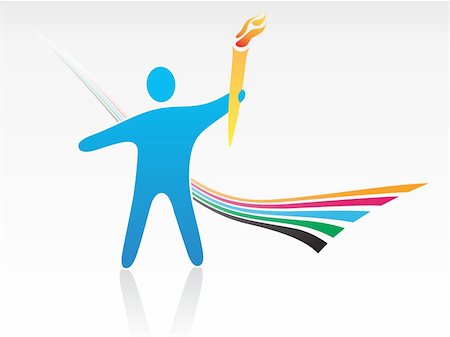 silhouette torch - Olympic leader carrying the torch Stock Photo - Budget Royalty-Free & Subscription, Code: 400-04053035