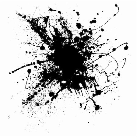 simsearch:400-04362649,k - Random illustrated ink splat in black and white Stock Photo - Budget Royalty-Free & Subscription, Code: 400-04053149