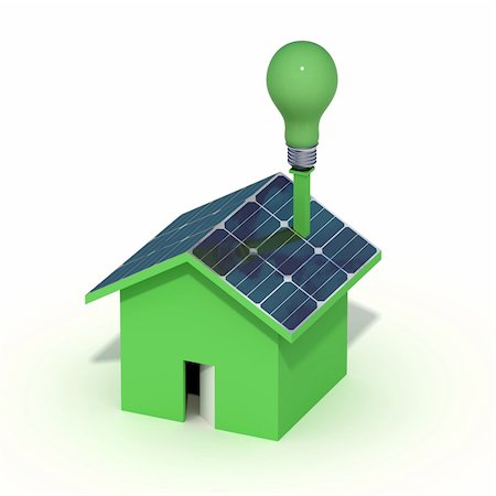 solar panel installation house - conceptual- clean energy from photovoltaic Stock Photo - Budget Royalty-Free & Subscription, Code: 400-04053194