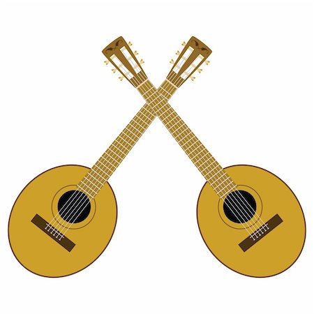 Illustration of two crossed brown banjos Photographie de stock - Aubaine LD & Abonnement, Code: 400-04053339