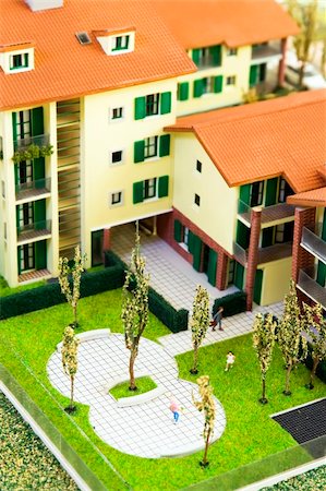 miniature model of residential structures Stock Photo - Budget Royalty-Free & Subscription, Code: 400-04053355