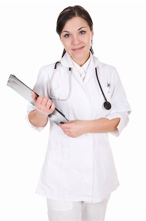 simsearch:400-04140639,k - attractive female doctor over white background Stock Photo - Budget Royalty-Free & Subscription, Code: 400-04053364