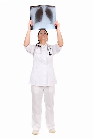 attractive female doctor over white background Stock Photo - Budget Royalty-Free & Subscription, Code: 400-04053365