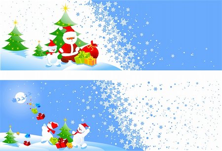 snowmen backgrounds - Christmas banners Stock Photo - Budget Royalty-Free & Subscription, Code: 400-04053509
