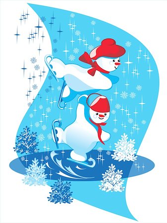 shmel (artist) - snowman skate Stock Photo - Budget Royalty-Free & Subscription, Code: 400-04053540