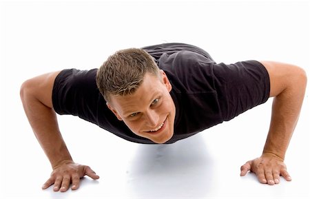 simsearch:400-05082999,k - male doing push ups with white background Stock Photo - Budget Royalty-Free & Subscription, Code: 400-04053589