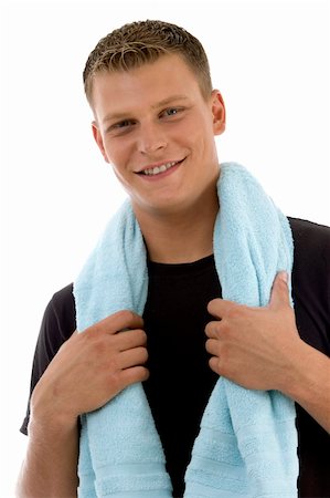 simsearch:400-05082999,k - smiling man with towel with white background Stock Photo - Budget Royalty-Free & Subscription, Code: 400-04053590