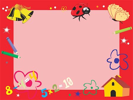 red abstract frame for kid, illustration Stock Photo - Budget Royalty-Free & Subscription, Code: 400-04053691