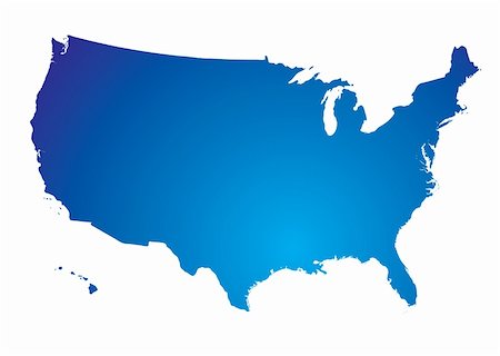 simsearch:400-04847731,k - Illustration of the north american land mass in blue Stockbilder - Microstock & Abonnement, Bildnummer: 400-04053809