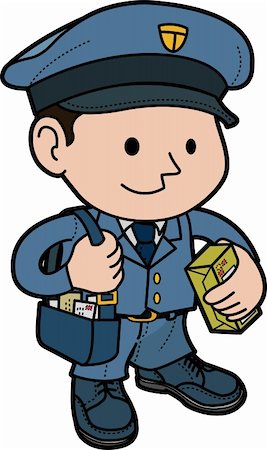 Illustration of mailman in uniform with post Stock Photo - Budget Royalty-Free & Subscription, Code: 400-04053966