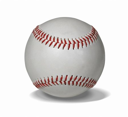 simsearch:400-04758470,k - New baseball isolated on white with clipping path for easy masking Foto de stock - Royalty-Free Super Valor e Assinatura, Número: 400-04064020