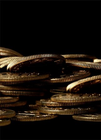 piles of cash pounds - Macro of golden coins piled up with copy space below and above Stock Photo - Budget Royalty-Free & Subscription, Code: 400-04064172