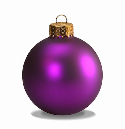 simsearch:400-05019823,k - Purple christmas ball isolated on white with clipping path Stock Photo - Budget Royalty-Free & Subscription, Code: 400-04064239