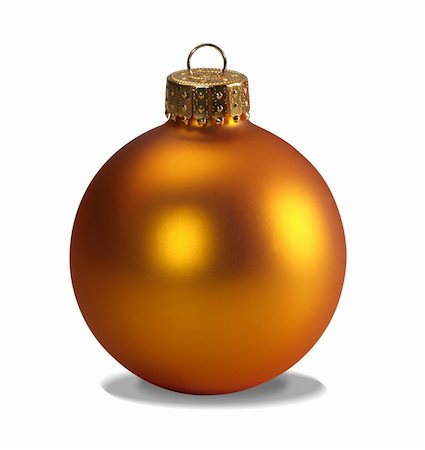 simsearch:400-05019823,k - Yellow christmas ball isolated on white with clipping path Stock Photo - Budget Royalty-Free & Subscription, Code: 400-04064240