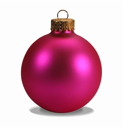 simsearch:400-05019823,k - Pink christmas ball isolated on white with clipping path Stock Photo - Budget Royalty-Free & Subscription, Code: 400-04064242