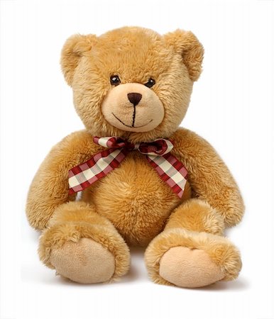 furry teddy bear - Classic teddybear isolated on white background Stock Photo - Budget Royalty-Free & Subscription, Code: 400-04064337