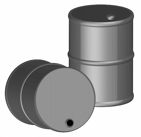 simsearch:400-07254623,k - two 3d black barrels or fifty gallon drums Fotografie stock - Microstock e Abbonamento, Codice: 400-04064405