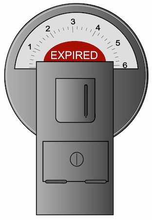 grey parking meter with red expired label showing Stock Photo - Budget Royalty-Free & Subscription, Code: 400-04064415