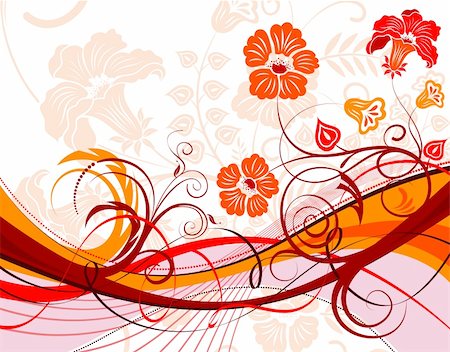 simsearch:400-05287751,k - Flower background with wave pattern, element for design, vector illustration Fotografie stock - Microstock e Abbonamento, Codice: 400-04064794