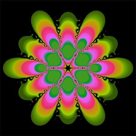 patballard (artist) - An abstract image in bright shades of pink, orange, and green on a black background. Stock Photo - Budget Royalty-Free & Subscription, Code: 400-04064997