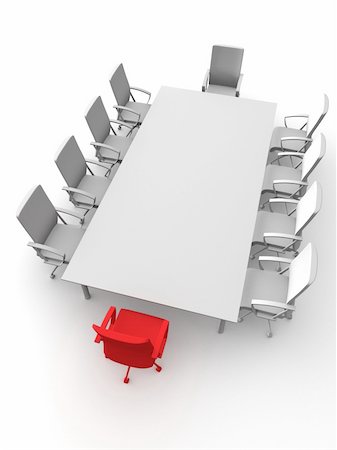simsearch:400-04296483,k - 3d rendered illustration of a conference table with chairs Foto de stock - Super Valor sin royalties y Suscripción, Código: 400-04065652