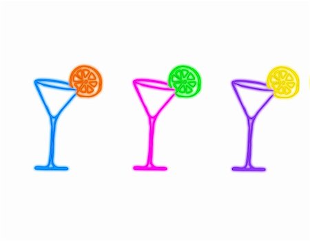 drink martini glass fruits white background - picture about pink three martini glasses with  lime Stock Photo - Budget Royalty-Free & Subscription, Code: 400-04065687