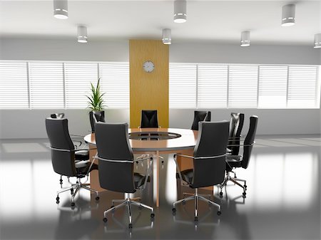 concept image of empty boardroom meeting area (3D) Stock Photo - Budget Royalty-Free & Subscription, Code: 400-04065696