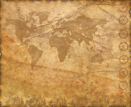 rudder illustration - Ancient map of the world. The torn, scorched edges. Old Paper Texture . Foto de stock - Super Valor sin royalties y Suscripción, Código: 400-04065742