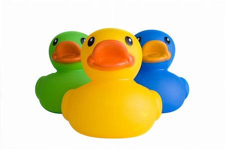 simsearch:640-01349416,k - Three muliticolored rubber duckies. Stockbilder - Microstock & Abonnement, Bildnummer: 400-04065817
