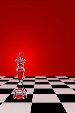 simsearch:400-04811369,k - Glass Chess King on checkerboard - with low depth of field Stock Photo - Budget Royalty-Free & Subscription, Code: 400-04065856