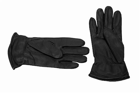 simsearch:400-06462603,k - Black leather gloves on a white background Stock Photo - Budget Royalty-Free & Subscription, Code: 400-04065908