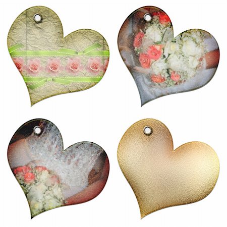 simsearch:400-04566378,k - Gift tags in the form of heart. Isolated on a white background Photographie de stock - Aubaine LD & Abonnement, Code: 400-04066046