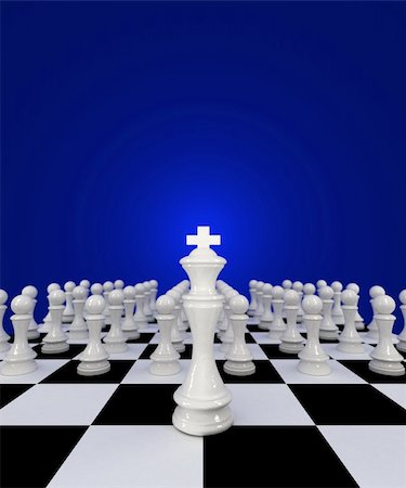 simsearch:640-01351370,k - Chess King in front of his army of pawns Stock Photo - Budget Royalty-Free & Subscription, Code: 400-04066082