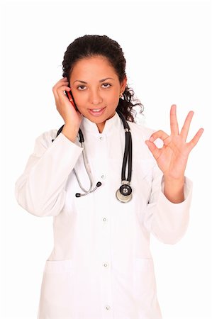 dead_morozzzka (artist) - young asian doctor calling by phone over white background Photographie de stock - Aubaine LD & Abonnement, Code: 400-04066223