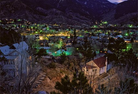 This is Manitou Springs Colorado just after sunset Stock Photo - Budget Royalty-Free & Subscription, Code: 400-04066249