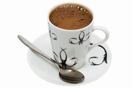 simsearch:400-03971684,k - White cup from coffee and the shining spoon Fotografie stock - Microstock e Abbonamento, Codice: 400-04066268
