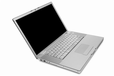 simsearch:400-05073201,k - Modern and stylish laptop on a white background Foto de stock - Super Valor sin royalties y Suscripción, Código: 400-04067180