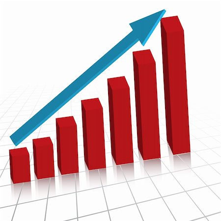 simsearch:400-04152822,k - Vector - Business profit growth graph chart with reflection Stock Photo - Budget Royalty-Free & Subscription, Code: 400-04067806