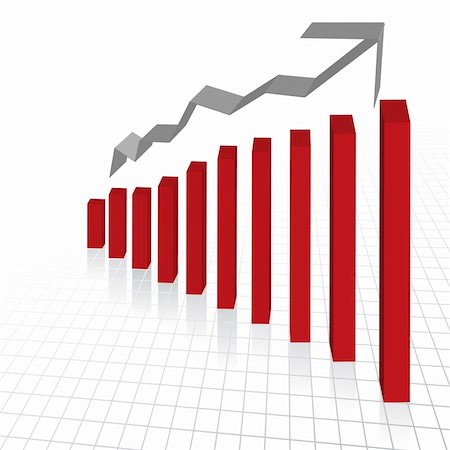 simsearch:400-04152822,k - Vector - Business profit growth graph chart with reflection Stock Photo - Budget Royalty-Free & Subscription, Code: 400-04067807