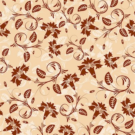 simsearch:400-04279579,k - Flower seamless pattern with leaf, element for design, vector illustration Stock Photo - Budget Royalty-Free & Subscription, Code: 400-04068230